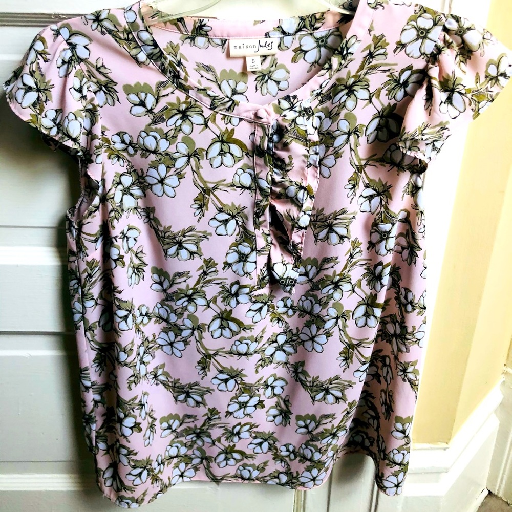Maison Jules - Short Sleeve Floral Blouse